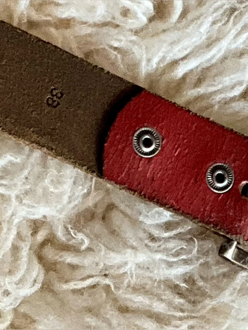 Rising Sun Red Leather Men's Belt with Sunburst Detail